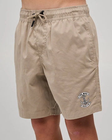 The Mad Hueys Skull Anchor Youth 15" Volley - Taupe